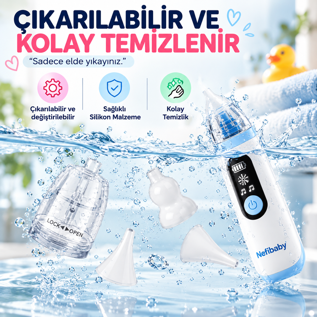 Nefibaby™ 3 Kademeli Elektrikli Burun Aspiratörü